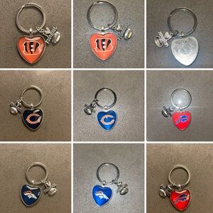 NFL Team Heart Keychain - I ❤️ Football ALL TEAMS